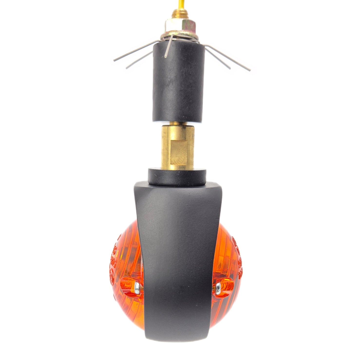 Ochsenauge Glühlampen Lenkerendenblinker Gehäuse Schwarz / Linse Orange (Paar), Vorn & Hinten