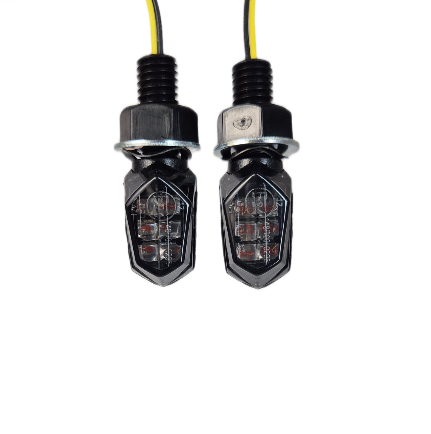 2x Tiny LED Indicator, universal schwarz + getönt, E-geprüft, 12V Blinker, Vorn & Hinten