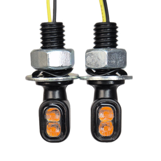 2x Vision-TS LED Blinker, universal schwarz + getönt, E-geprüft, 12V Blinker, Vorn & Hinten