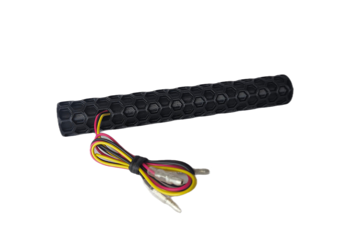 Aufbockstrebe mit Rück- und Bremslicht, Waben Optik, Schwarz + Getönt, 12V LED