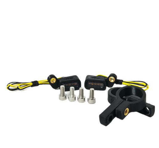 2x LED universal Lenkerblinker, schwarz + getönt, E-geprüft, 12V Blinker vorne