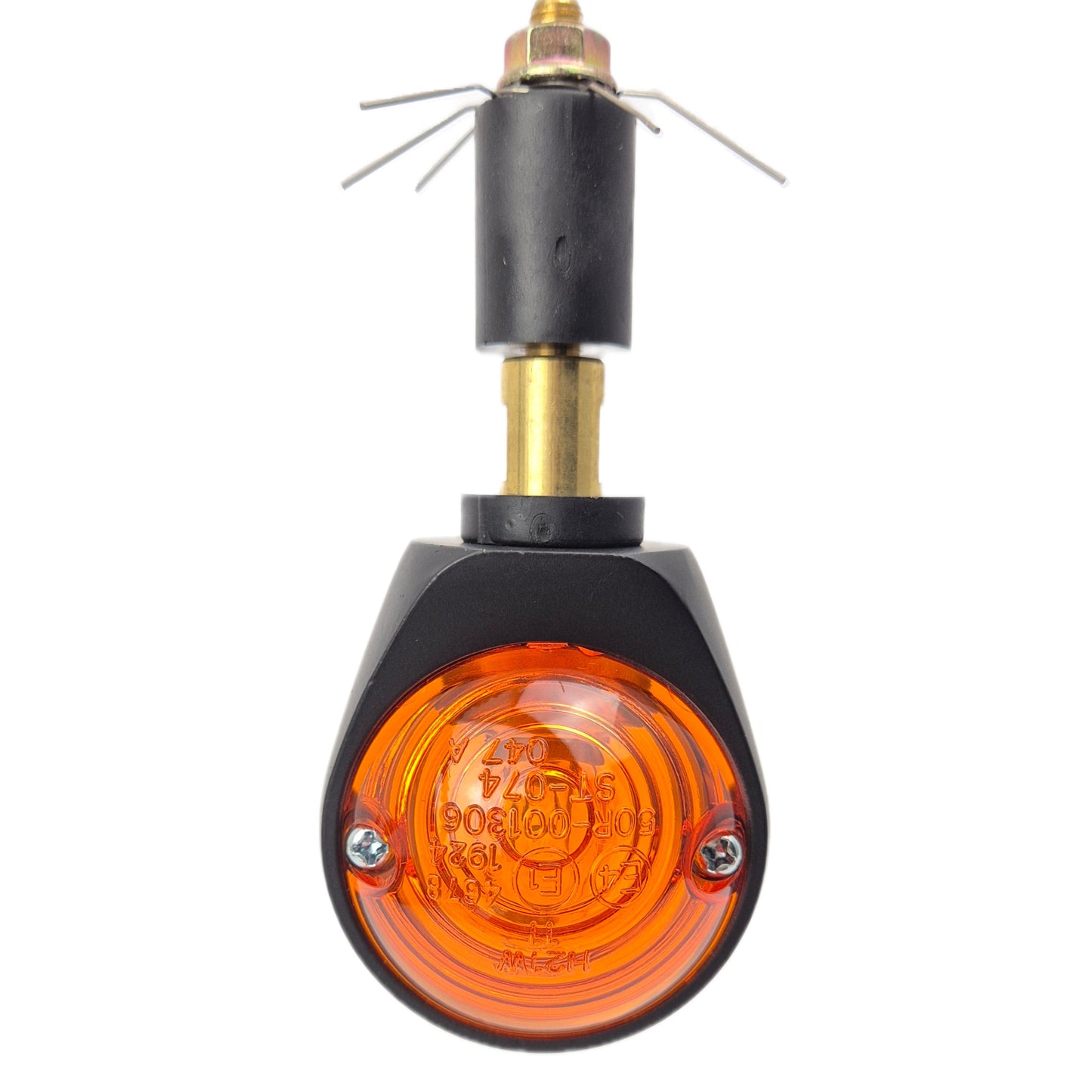 Ochsenauge Glühlampen Lenkerendenblinker Gehäuse Schwarz / Linse Orange (Paar), Vorn & Hinten