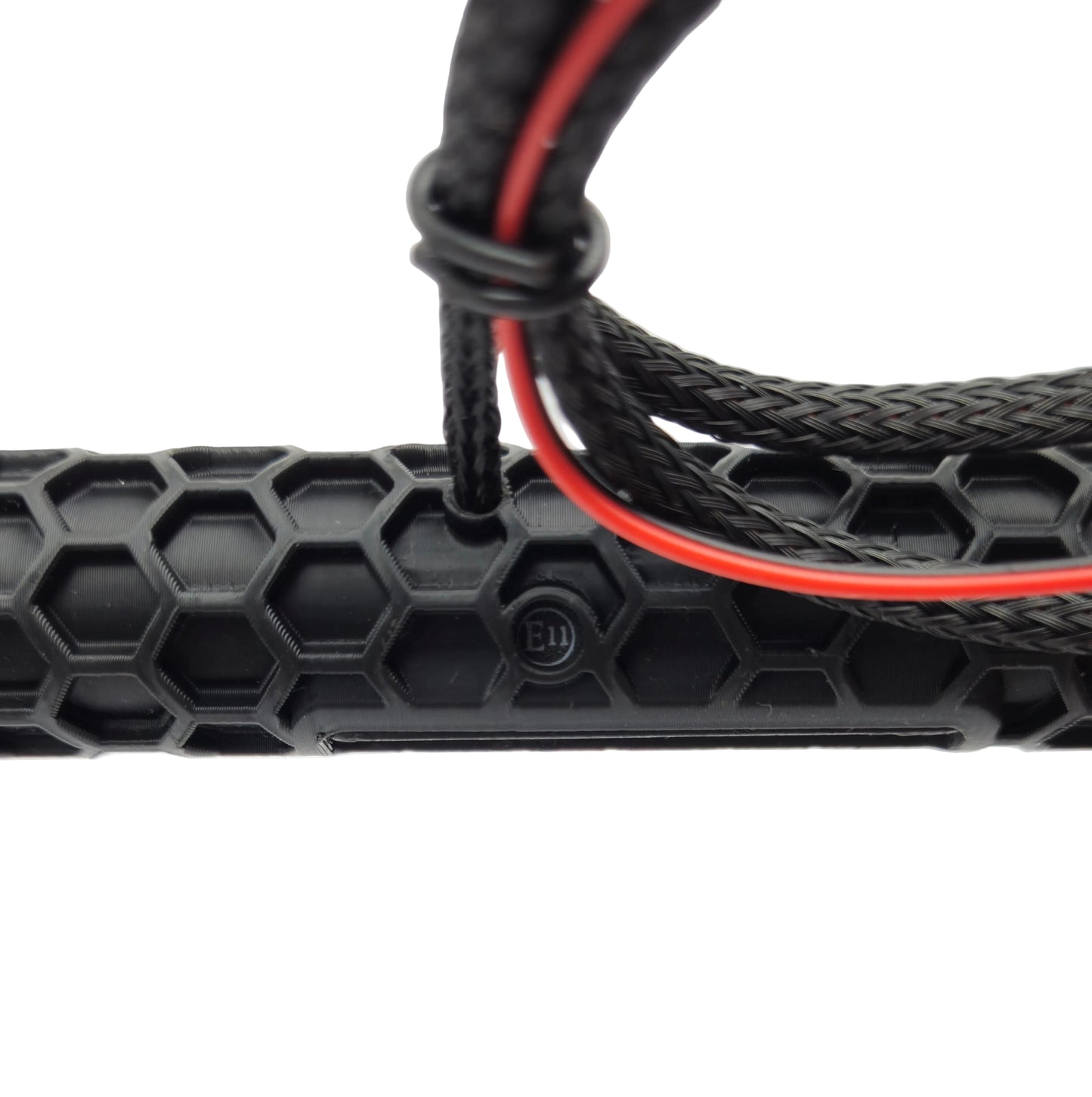 Aufbockstrebe mit Kennzeichenbeleuchtung, Waben Optik, 12V LED