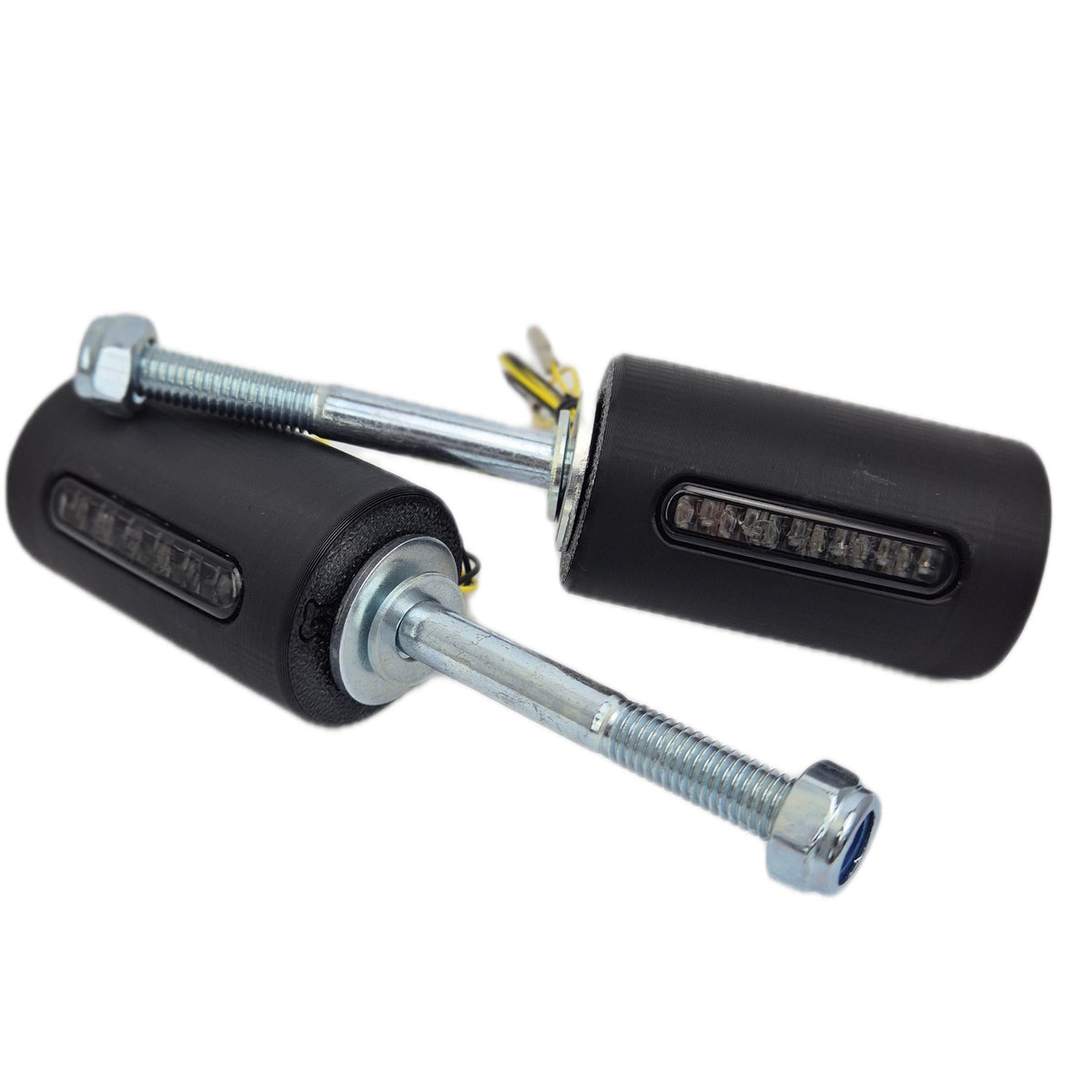 2x LED Blinker Sturzpads, schwarz + getönt, 12V Moped Blinker hinten